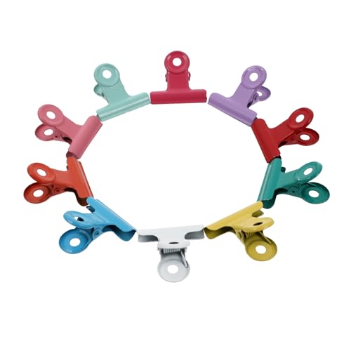 Operitacx 10 Stück Teiliges Bunte Metall Snack Bag Clips mit Löchern Vielseitige Beutelverschluss Klammern für Lebensmittel Frische Dokumentenorganisation Tragbar und Dekorativ für Büro und Operitacx 10 Stück Teiliges Bunte Metall Snack Bag Clips mit Löchern Vielseitige Beutelverschluss Klammern für Lebensmittel Frische Dokumentenorganisation Tragbar und Dekorativ für Büro und von Operitacx