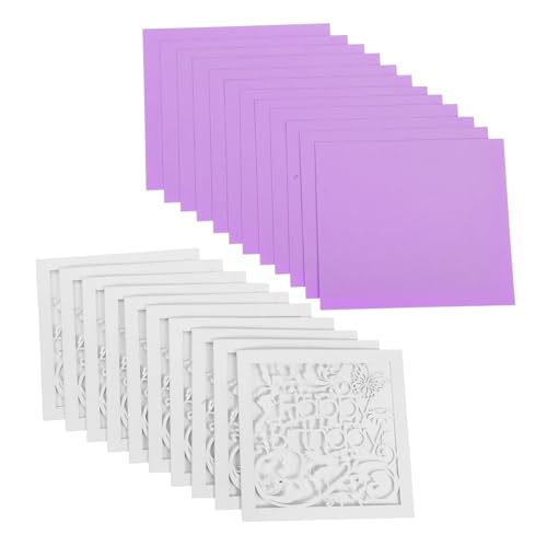 Operitacx 10 Stück Teiliges Geburtstagseinladungen mit Filigranem Schmetterlings Feenmotiv Elegante Europäische Design-klappkarten in Violett und Weiß Vielseitig für Frauen Mädchen und von Operitacx