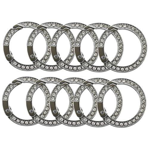 Operitacx 10 Stück Teiliges Metall Schlüsselringe mit Strass Runde Karabiner Schlüsselanhänger Langlebige Legierung Geeignet für Büro und Autoschlüssel für DIY Schlüsselanhänger und Alltag Operitacx 10 Stück Teiliges Metall Schlüsselringe mit Strass Runde Karabiner Schlüsselanhänger Langlebige Legierung Geeignet für Büro und Autoschlüssel für DIY Schlüsselanhänger und Alltag von Operitacx