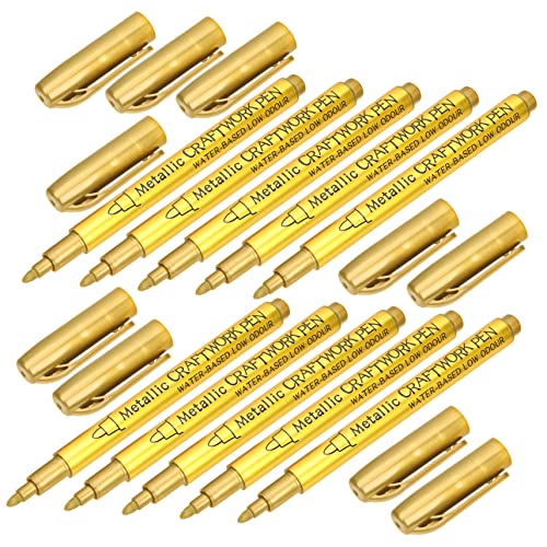 Operitacx 10 Stück Teiliges Metallic Paint Marker Gold Ergonomische Diy Malstifte mit Weicher Pinselspitze Wasserfest Vielseitig für Stoff Reifen Holz Scrapbooking Einfach zu Greifen und Operitacx 10 Stück Teiliges Metallic Paint Marker Gold Ergonomische Diy Malstifte mit Weicher Pinselspitze Wasserfest Vielseitig für Stoff Reifen Holz Scrapbooking Einfach zu Greifen und von Operitacx