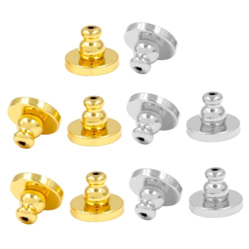 Operitacx 10 Stück Teiliges Ohrstecker Verschluss aus Gold und Weißgold Beschichtet Langlebige Metall Ohrstecker Rückseiten für Hängende Ohrringe Ersatz und Schmuckherstellung Komfortabel von Operitacx