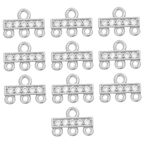Operitacx 10 Stück Teiliges Vergoldeter Mehrreihiger Schmuckverbinder mit Zirkonia Sicherer Multi Strang Armband und Halskettenverschluss Eleganter Endverbinder für DIY Schmuckgestaltung Operitacx 10 Stück Teiliges Vergoldeter Mehrreihiger Schmuckverbinder mit Zirkonia Sicherer Multi Strang Armband und Halskettenverschluss Eleganter Endverbinder für DIY Schmuckgestaltung von Operitacx