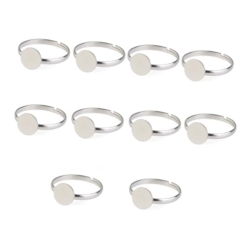 Operitacx 10 Stück Teiliges Verstellbare Ringrohlinge aus Silberplattiertem Schmuckzubehör zum Basteln und Herstellen Individueller Ringe DIY Schmuckringe für Kreative Handwerksprojekte von Operitacx