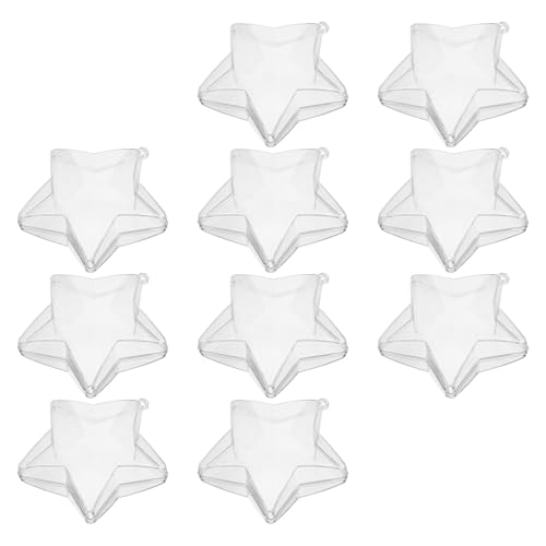 Operitacx 10 Stück Transparente Kunststoff Sterne Ornamente Befüllbare Dekokugeln für Hochzeiten Weihnachten und Feiertagsfeiern Vielseitige Bastel Accessoires mit Großem Innenraum Operitacx 10 Stück Transparente Kunststoff Sterne Ornamente Befüllbare Dekokugeln für Hochzeiten Weihnachten und Feiertagsfeiern Vielseitige Bastel Accessoires mit Großem Innenraum von Operitacx