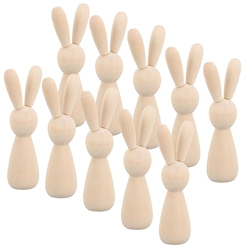 Operitacx 10 Stück Unvollendete Holz-Klammerpuppen Aus Holz Kaninchen-Klammerfiguren Tierpuppenkörper Osterhase Kaninchen-Statue Für Diy-Handwerk Kunst Zuhause Party Osterdekorationen von Operitacx