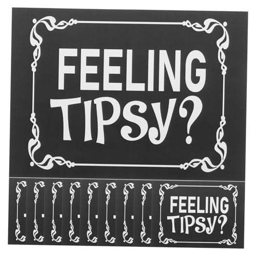 Operitacx 10 Stück Wasserdichte Restaurant Aufkleber Teiliges Feeling Tipsy Labels PVC Papier Langlebig für Bar Stilvolle Markierung Innen Geeignet von Operitacx