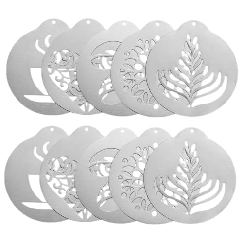 Operitacx 10 Stück Wiederverwendbare Schablonen für Latte Art Diy Dekoration für Cappuccino Kuchen und Kaffeeliebhaber Operitacx 10 Stück Wiederverwendbare Schablonen für Latte Art Diy Dekoration für Cappuccino Kuchen und Kaffeeliebhaber von Operitacx
