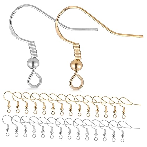 Operitacx 100 Paare Ohrhaken aus Silber mit Transparenten Ohrstecker Stoppern DIY Ohrringhaken für Schmuckherstellung Vielseitig Verwendbar für Ohrhänger und Bastelprojekte von Operitacx