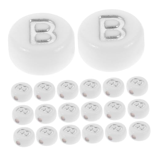 Operitacx 100 Stück Acryl Buchstabenperlen Weiß Silber Flach Rund Leicht Strapazierfähig Für DIY Schmuckherstellung Armbänder Halsketten Schlüsselanhänger Originelles Bastelzubehör Operitacx 100 Stück Acryl Buchstabenperlen Weiß Silber Flach Rund Leicht Strapazierfähig Für DIY Schmuckherstellung Armbänder Halsketten Schlüsselanhänger Originelles Bastelzubehör von Operitacx