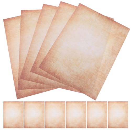 Operitacx 100 Stück Antikes Altes Lebenslaufpapier Retro Scrapbook Briefpapier A4 Vintage Doppelseitige Blätter Für DIY Journaling Briefpapier von Operitacx