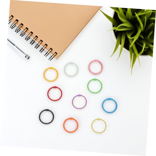 Operitacx 100 Stück Bunte Metall Binder Ringe Offene Buchbinderinge für Kalender Lose Notizen Langlebig Kratzfest Farbenfrohe Büro und Bastelringe von Operitacx