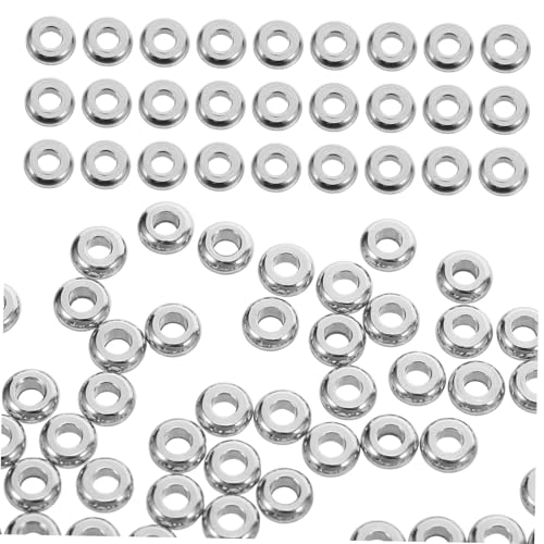 Operitacx 100 Stück Edelstahl -schmuckzubehör Flachperlen Aus Edelstahl Flache Runde Lose Perlen Spacer -perlen Für Armbänder Lose Rondellperlen Silber Rostfreier Stahl Operitacx 100 Stück Edelstahl -schmuckzubehör Flachperlen Aus Edelstahl Flache Runde Lose Perlen Spacer -perlen Für Armbänder Lose Rondellperlen Silber Rostfreier Stahl von Operitacx