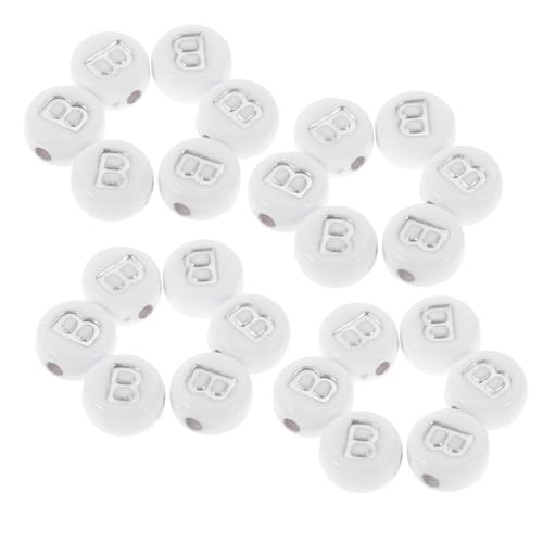 Operitacx 100 Stück Flache Runde Acryl Buchstabenperlen Weiß mit Silbernen Buchstaben für Schmuckherstellung Armbänder Halsketten Schlüsselanhänger DIY Basteln Operitacx 100 Stück Flache Runde Acryl Buchstabenperlen Weiß mit Silbernen Buchstaben für Schmuckherstellung Armbänder Halsketten Schlüsselanhänger DIY Basteln von Operitacx