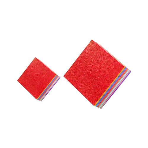 Operitacx 100 Stück Glitzerfarbe Origami schrenzpapier tapetenschere Papierschneiden Bastelpapier kraftpapier gefaltet groß farbig Krane funkelnd doppelseitiges Origami-Papier Papiere falten von Operitacx