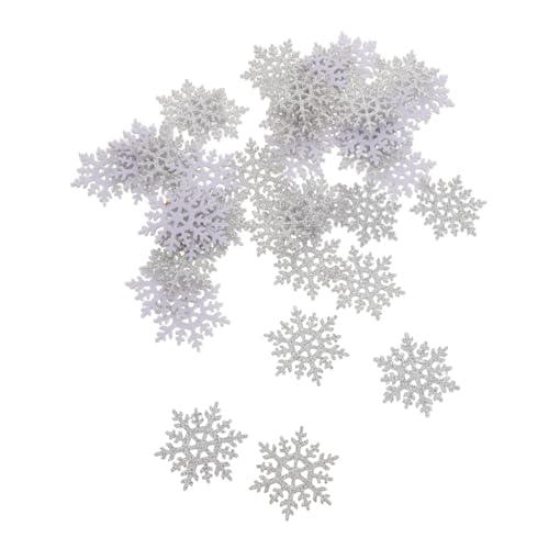 Operitacx 100 Stück Haarschmuck Weihnachts -Paillettenaufkleber Patchapplikation aufnähen Rucksack-Patch Schal Patch Schneeflocken für Handwerk gestickte Flecken für Kleidung Stoff Weiß von Operitacx