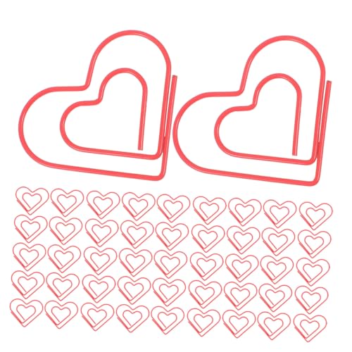 Operitacx 100 Stück Herzförmige Büroklammern Rot Metall Binder Clips Für Büro Und Zuhause Dekorative Love Paper Clips Für Organizer Von Notizen Karten Und Dokumenten von Operitacx