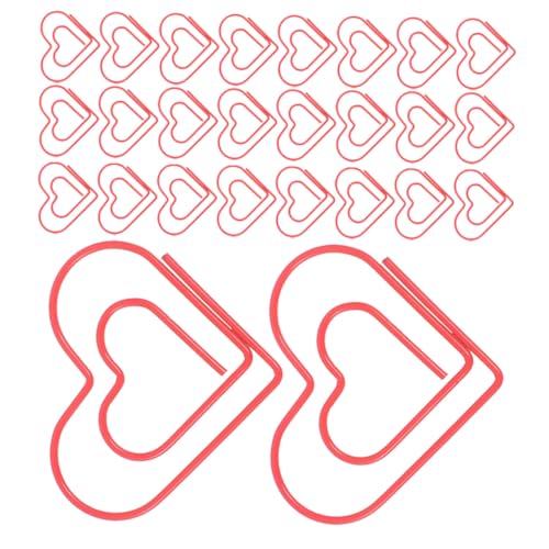 Operitacx 100 Stück Herzförmige Rote Metall Büroklammern Kleine Dekorative Scrapbook Paper Clips Für Journaling DIY Projekte Und Organisieren Von Dokumenten von Operitacx