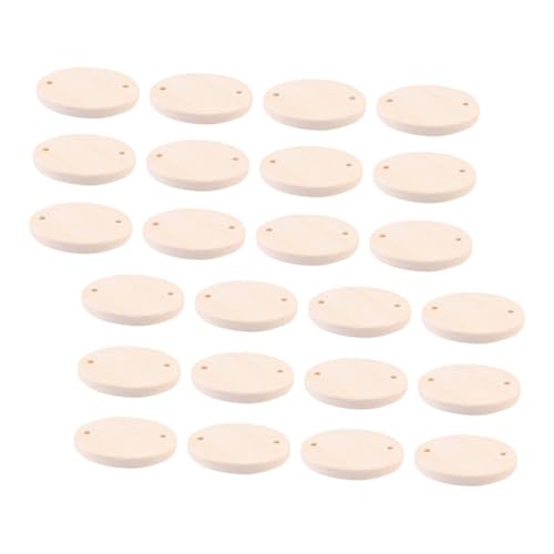 Operitacx 100 Stück Holzetikett schickes DIY-Etikett Kreis Holzschild leer rundes Holzschild DIY-Etikett aus Holz Runde Holzscheiben mit Löchern beschreibbares Etikett Lotusbaum von Operitacx