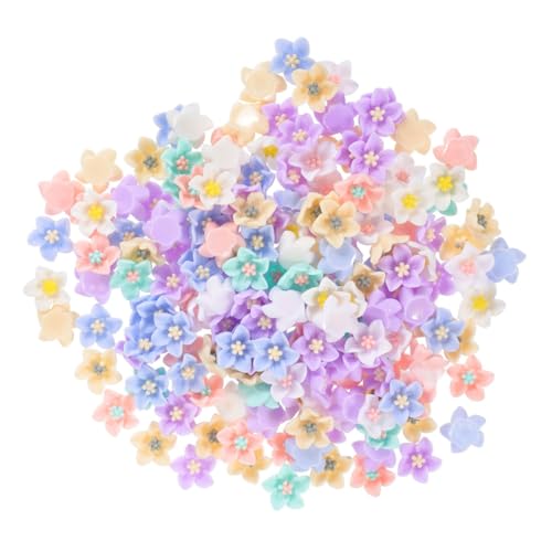 Operitacx 100 Stück Mischfarben Resin Blumen Charms für Diy Schmuckherstellung Scrapbooking und Handyhüllen Dekoration Langlebige Flache Blütenperlen für Kreative Projekte von Operitacx