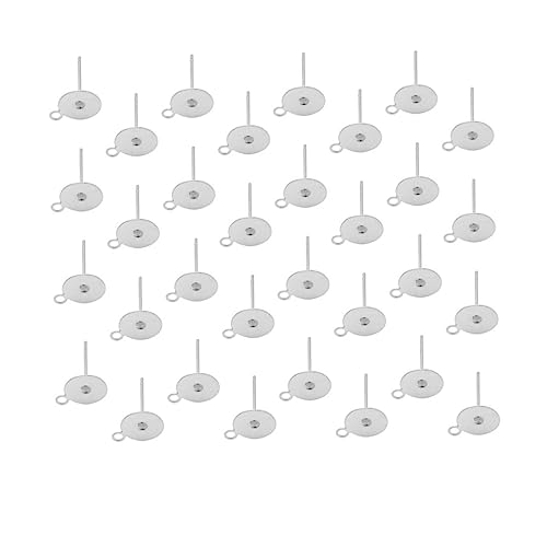 Operitacx 100 Stück Ohrstecker mit Flachem Rundem Pad Basis DIY Schmuck Zubehör Ohrstecker Rohlinge mit zum Anhängen für Ohrringe Selbermachen Silber Operitacx 100 Stück Ohrstecker mit Flachem Rundem Pad Basis DIY Schmuck Zubehör Ohrstecker Rohlinge mit zum Anhängen für Ohrringe Selbermachen Silber von Operitacx