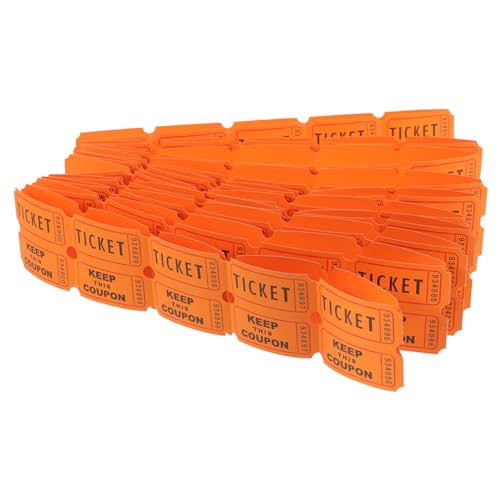 Operitacx 100 Stück Papier-Tombola-Lose Ticket-Etiketten Für Veranstaltungen Eintritt Karneval Klassenbelohnung Kino Spendenaktion Büropreise (Orange) von Operitacx