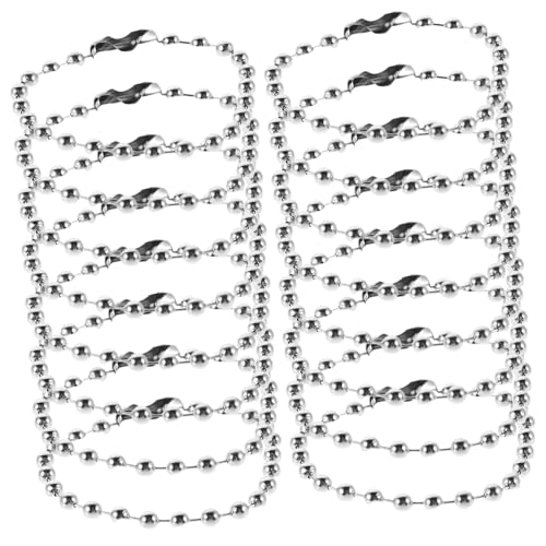 Operitacx 100 Stück Perlenkette Hochwertige Dog Tag Ketten für Diy Schmuck Armbänder und Dekoration Silberne Kugelkette mit Langlebiger Beschichtung Operitacx 100 Stück Perlenkette Hochwertige Dog Tag Ketten für Diy Schmuck Armbänder und Dekoration Silberne Kugelkette mit Langlebiger Beschichtung von Operitacx