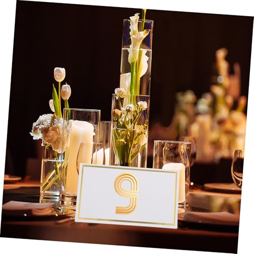 Operitacx 100 Stück Teiliges Tischkarten mit Goldfolie Faltbare Platzkarten für Hochzeit und Party Beschreibbare Namenskarten zur Sitzordnung Blanko Tischschilder für Elegante von Operitacx