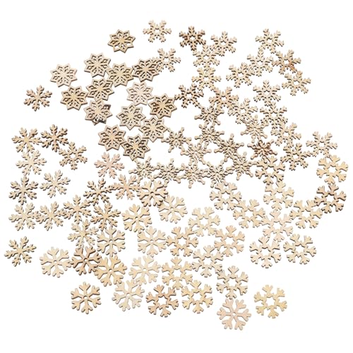 Operitacx 100 Stück Verschiedene Schneeflocken-ausschnitte aus Holz, Weihnachtsbastel-verzierungen, Diy-kunstdekorationen, Unbehandelte Holzornamente für Die Weihnachtsdekoration, Beige Operitacx 100 Stück Verschiedene Schneeflocken-ausschnitte aus Holz, Weihnachtsbastel-verzierungen, Diy-kunstdekorationen, Unbehandelte Holzornamente für Die Weihnachtsdekoration, Beige von Operitacx