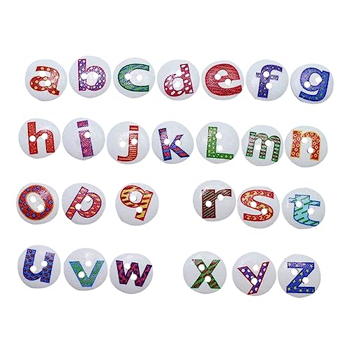 Operitacx Buchstabenknöpfe Aus Holz 100 Stück Englische Buchstaben Dekorative Knöpfe Alphabet-schnallen Zum Nähen Stricken Scrapbook von Operitacx