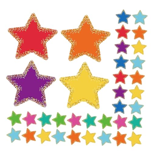 Operitacx 108 Blatt Bunte Sternen Papierausschnitte mit Punktbordüre Farben für Pinnwand Dekorationen Diy Bastelarbeiten und Klassenzimmergestaltung Klebepunkten von Operitacx
