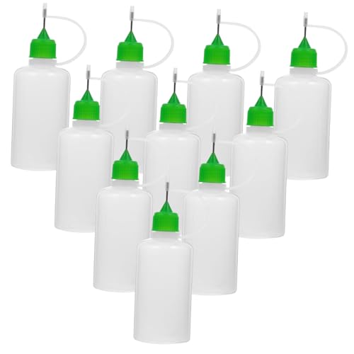 Operitacx 10Stücke Nadelspitzen Applikatorflaschen Leere Quetschflaschen für Flüssigkeiten für Kleber und DIY Projekte Präzisionsflaschen mit Design von Operitacx