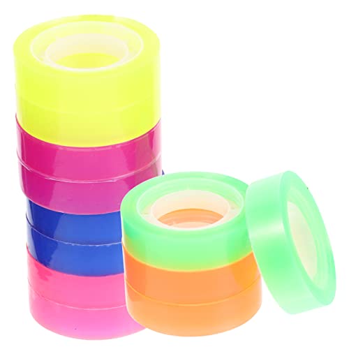 Operitacx 12 Rollen Buntes DIY Klebeband Transparente Farbenfrohe Tapes für Bastelprojekte Scrapbooking und für Studenten von Operitacx