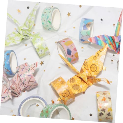 Operitacx 12 Rollen Gold Folien Washi Tape Dekoratives Klebeband für DIY Scrapbooking Handwerk Leichte Papierbänder mit Süßer Farbverlauf zum Basteln und Gestalten von Tagebüchern von Operitacx