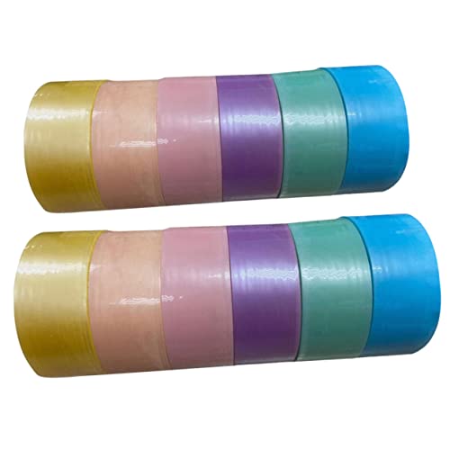 Operitacx 12 Rollen Goo-Ball-Tape Packband klar Rollband doppelseitiges Klebeband Spender bewegliches Klebeband für Kartons klebrige Kugelbänder helle Farbbänder lustige Klebebänder Plastik von Operitacx