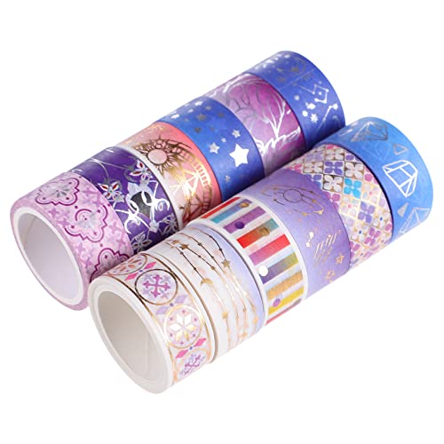 Operitacx 12 Rollen Lila Sternbild Klebeband Flüssiger Glitzer Transparentes Teppich Klebeband Scrapbooking Deko Zubehör Abdeckband Für DIY Deko Klebeband Für Scrapbook DIY Washi von Operitacx