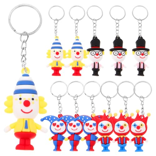 Operitacx 12 Stück Clown-Schlüsselanhänger-Anhänger – lustige, bunte Schlüsselanhänger für Rucksäcke und Partygeschenke – Clown-Puppen-Schlüsselanhänger mit Metallring Operitacx 12 Stück Clown-Schlüsselanhänger-Anhänger – lustige, bunte Schlüsselanhänger für Rucksäcke und Partygeschenke – Clown-Puppen-Schlüsselanhänger mit Metallring von Operitacx