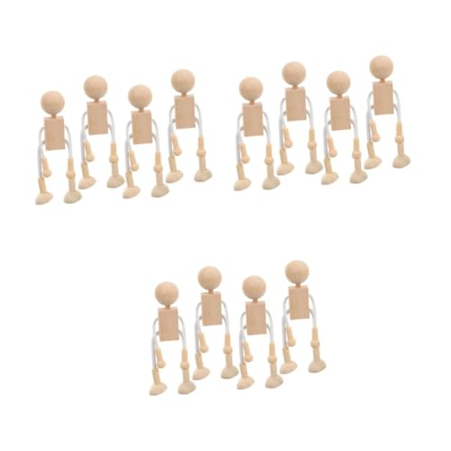 Operitacx 12 Stück Diy Holzpuppen Unbemalte Figuren für Malen und Basteln Pädagogisches Kreativität Leicht zu Formen Gestalten von Operitacx