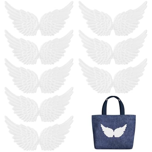 Operitacx 12 Stück Flügel-Aufnäher zum Basteln, Aufbügeln, Engelsflügel Bestickte Aufnäher, Kleiderapplikation für Bestickte Kleidung, Rucksack Operitacx 12 Stück Flügel-Aufnäher zum Basteln, Aufbügeln, Engelsflügel Bestickte Aufnäher, Kleiderapplikation für Bestickte Kleidung, Rucksack von Operitacx