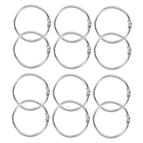 Operitacx 12 Stück Metall Buchringe Praktische Binder Ringe für Lose Innendurchmesser für Scrapbooking Notizbücher und Karteikarten Extra Starke Halterung Operitacx 12 Stück Metall Buchringe Praktische Binder Ringe für Lose Innendurchmesser für Scrapbooking Notizbücher und Karteikarten Extra Starke Halterung von Operitacx