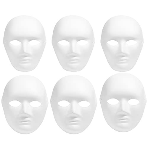 Operitacx 12 Stück Papiermaché-Masken Unbemalte Halloween-Maskenmaske Bemalbare Weiße Papiermaske Für Halloweenkostüme Maskenpartys Karneval Künstlerische Projekte von Operitacx