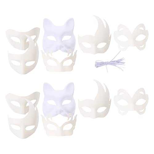 Operitacx 12 Stück Papiermaché-Masken Unbemalte Halloween-Maskenmaske Bemalbare Weiße Papiermaske Für Halloweenkostüme Maskenpartys Karneval Künstlerische Projekte Operitacx 12 Stück Papiermaché-Masken Unbemalte Halloween-Maskenmaske Bemalbare Weiße Papiermaske Für Halloweenkostüme Maskenpartys Karneval Künstlerische Projekte von Operitacx