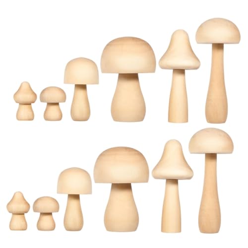 Operitacx 12 Stück Teiliges DIY Holzpilze für Unbemalt Graffiti Malspielzeug Verschiedene für Kreative Bastelprojekte und Malspaß Operitacx 12 Stück Teiliges DIY Holzpilze für Unbemalt Graffiti Malspielzeug Verschiedene für Kreative Bastelprojekte und Malspaß von Operitacx