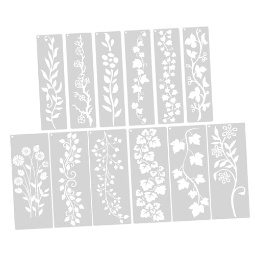 Operitacx 12 Stück Teiliges Diy Blumen und Schablonen Wiederverwendbare Waschbare Vine Muster Vorlagen für Malerei Holz Wänden Vielseitig für Basteln Scrapbooking Operitacx 12 Stück Teiliges Diy Blumen und Schablonen Wiederverwendbare Waschbare Vine Muster Vorlagen für Malerei Holz Wänden Vielseitig für Basteln Scrapbooking von Operitacx