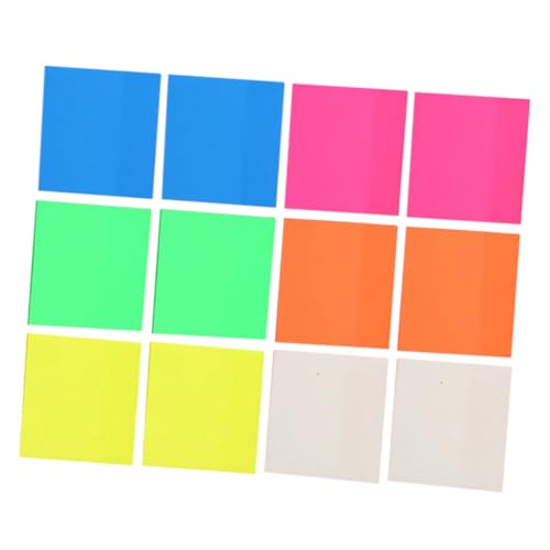 Operitacx 12 Stück Teiliges Farbige Haftnotizen mit Fluoreszierenden Index Tabs Abnehmbare Transparente Sticky Tabs für Notizen und Organisation im Büro Schule und Zuhause von Operitacx
