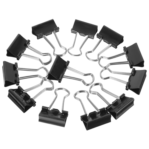 Operitacx 12 Stück Teiliges Schwarzer Binder Clips Robuste Büroklammern für Dokumente Notizen und für Organisation im Büro oder Studium Operitacx 12 Stück Teiliges Schwarzer Binder Clips Robuste Büroklammern für Dokumente Notizen und für Organisation im Büro oder Studium von Operitacx