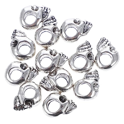 Operitacx 12 Stück Teiliges Silbernes Schädel Perlen aus Legierung Diy Schmuckherstellung Große Lochperlen für Armbänder Halsketten und Charms Bastelaccessoires für Damen Operitacx 12 Stück Teiliges Silbernes Schädel Perlen aus Legierung Diy Schmuckherstellung Große Lochperlen für Armbänder Halsketten und Charms Bastelaccessoires für Damen von Operitacx