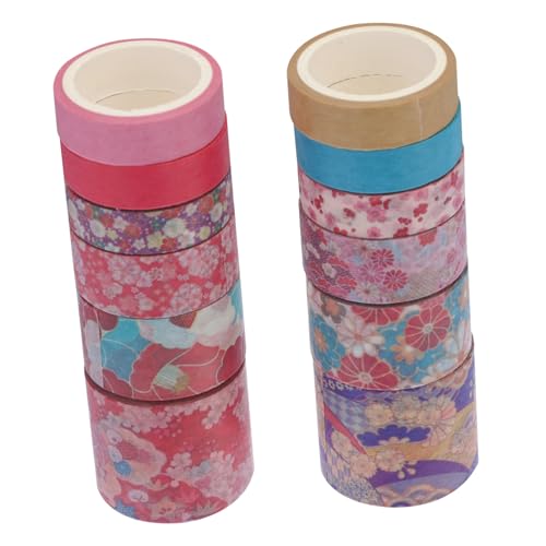 Operitacx 12 Stück Teiliges Washi Tape Set Buntes Papierklebeband mit Starker Haftung Leicht von Hand Reißbar Dekoratives DIY Klebeband für Tagebuch Scrapbooking Geschenkverpackung Geeignet von Operitacx