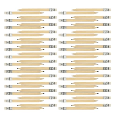 Operitacx 120 Stück Golfbleistifte mit Radiergummi Kurze Holzbleistifte für Punktesysteme für Golfenthusiasten Zeichnen und Notizen Ergonomisches Design Elegante Holzoptik von Operitacx