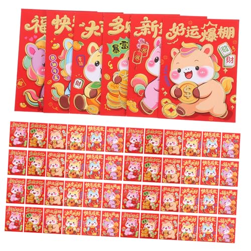 Operitacx 120 Stück Rote Umschläge Jahr Des Pferdes Chinesische Hongbao Geldumschläge für Frühlingsfest mit Stabilem Papier Traditionelles Design Langlebig und Festlich Operitacx 120 Stück Rote Umschläge Jahr Des Pferdes Chinesische Hongbao Geldumschläge für Frühlingsfest mit Stabilem Papier Traditionelles Design Langlebig und Festlich von Operitacx