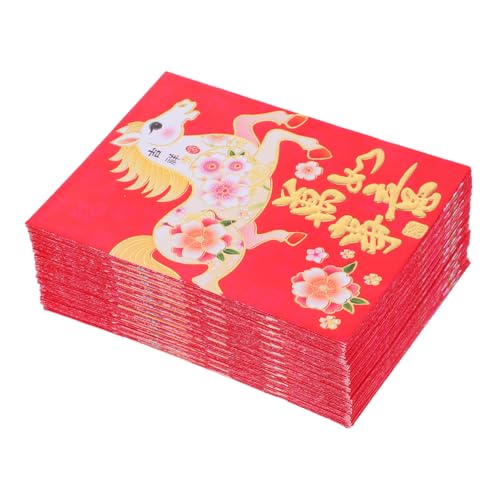 Operitacx 120 Stück Rote Umschläge Pferde Chinesische Neujahrsumschläge für Geldgeschenke Frühlingfest Hochzeit Traditionelle Hong Bao Umschläge von Operitacx